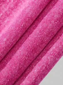 Tween Girls' Loose Straight Leg Ripped Distressed Washed Denim Jeans, Casual & Style - Hot Pink - View 7