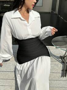 Modelyn 女士休闲简约长裙 - 白色 - 查看 2