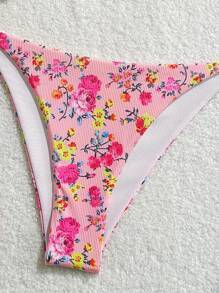 SHEIN Swim Springbreak Women Beachwear Summer Outfits For WomenWomen's Colorful Floral Print Bikini Swimwear Set Floral BikiniTwo Pieces Bikini