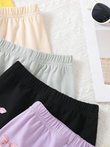 Conjunto deportivo casual de 5 piezas para niñas, pantalones de pierna ancha con cintura elástica de seda de leche, adecuado para actividades al aire libre, primavera/verano