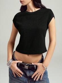 LYSMO 男女通用宽松版型褪色灰色 T 恤 - 2025 年春夏假期新品 - 黑色 - 查看 6