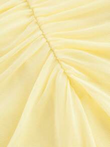 SHEIN MOD 女士黄色吊带背心和迷你裙套装，夏季露脐背心，音乐节服装，露背上衣，可爱夏季套装，娃娃衫上衣，黄色女装，夏季两件套，奶油黄 - 黃色 - 查看 3