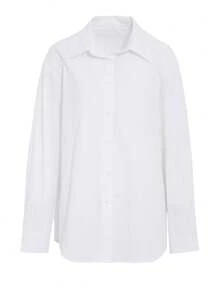 Dazy-Less Women Casual Business Solid Color Loose Long Sleeve Shirt,Long Sleeve Tops Old Money Style,Fall Clothes