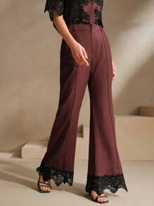 Anewsta Pantalones casuales rectos y holgados para mujer, cintura elástica, ropa casual elegante para primavera/verano