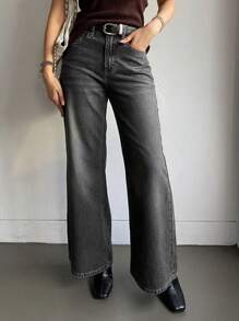 DAZY 女士宽松喇叭牛仔裤