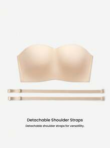 LUVLETTE Woman Lingerie Nude Strapless Push-Up Underwire T-Shirt Bra Tops Corset Basic Half Bra