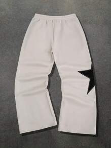 Manfinity Hypemode Men's Casual Star Print Drawstring Waist Sweatpants - Apricot - View 2