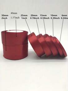 SHEIN 1 条 25 码酒红色丝缎蝴蝶结装饰带 - 非常适合婚礼、派对、礼品包装和手工 DIY、花束包装、烘焙蛋糕、生日礼物包装，0.6cm/1cm/1.5cm /2cm/2.5cm/4cm/5cm 共 7 种宽度可选