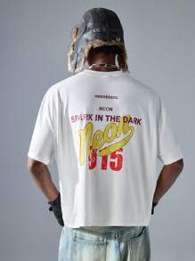 NEON BLANC 男士街头时尚白色针织短袖圆领印花 T 恤 - 白色 - 查看 2