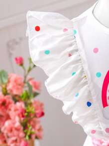 SHEIN 1 Piece Girls Summer Cute Toddler Rainbow Cloud Colorful Polka Dot Ruffle Hem Smiling Face Waist Gathering Casual/Cute/Travel Dress, Suitable For School And Outings In Summer Rainbow Girls Dress Rainbow Dress For Girls Rainbow Dress For Kids Princess Dress For Girls Young Girls Dresses Rainbow Dress Kids