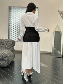 Modelyn 女士休闲简约长裙 - 白色 - 查看 3