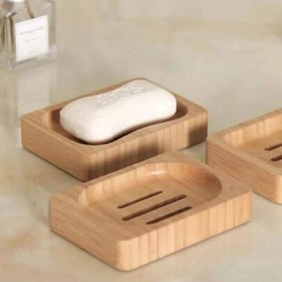 1pc Wooden Soap Dish With Vintage Pattern, Bathroom Soap Storage Tray Christmas Home Decoration Home Decor Valentine's Day, Valentines Wedding, Birthday Home Bathroom Decor Summer