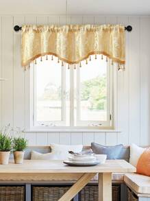 1 件金色锦缎 S 形窗帘，奢华装饰圣诞窗帘盒，适用于客厅、卧室、厨房窗户和门 - 金色 - 查看 3