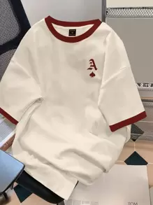 Manfinity Hypemode Men's Playing Card Graphic Round Neck Short Sleeve Casual T-Shirt Men - Multicolor - View 1