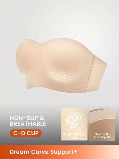 LUVLETTE Woman Lingerie Nude Strapless Push-Up Underwire T-Shirt Bra Tops Corset Basic Half Bra