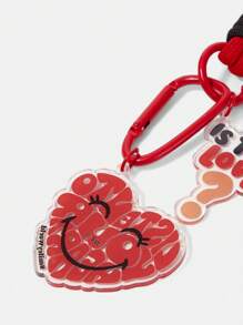 SmileyWorld® | SHEIN 亚克力心形、笑脸和字母吊坠钥匙扣