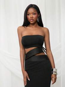 NYA SZN Top Spring Strapless Cropped Tube Festival Summer Sexy Vacation Brunch Wedding Guest Special Occasion Bridal Dinner Prom Outfits For Women