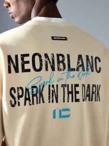 NEON BLANC Men's Street Style Knitted Short Sleeve Round Neck T-Shirt - White - View 2