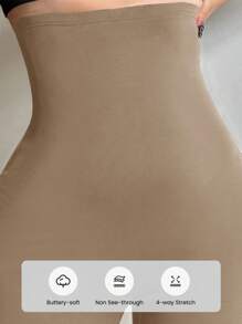 SHEIN PETITE CURVE Plus Size Women Outfits Pants Casual Black High Elasticity Tummy Control Short Leggings Butt Lifter Beautify Body Curve Slim Fit Leggings