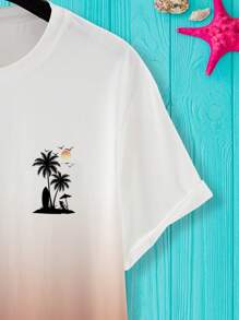 Manfinity RSRT Men's Casual Short Sleeve T-Shirt, Suitable For Summer - White - View 3