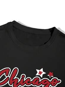 Aesthetic Post--Men's Casual Minimalist Numeric Print Short Sleeve T-Shirt & Shorts Set - Multicolor - View 4