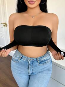 大码休闲简约带衬垫抹胸文胸