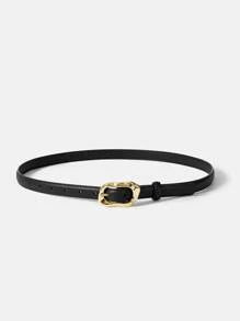 MOTF PREMIUM FASHIONABLE & VERSATILE BLACK LETTER BUCKLE CASUAL BELT - Black - View 5