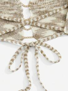 Breezaya Women's Zebra Print Crisscross Backless Hollow Out Knit Top - Multicolor - View 6