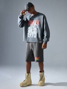 NEON BLANC 男士街头时尚黑色针织短裤 - 黑色 - 查看 1