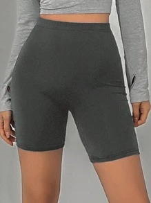 DAZY Plain Color Leggings For Women, Simple And Fashionable,Back To School Clothes - Dark Grey - View 1