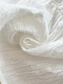 Soleia 女士盖袖 A 字型纹理面料衬衫，上衣适合度假、音乐节、波西米亚风、假日、约会、下午茶、春夏季 - 白色 - 查看 8