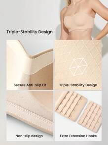 LUVLETTE Woman Lingerie Nude Strapless Push-Up Underwire T-Shirt Bra Tops Corset Basic Half Bra