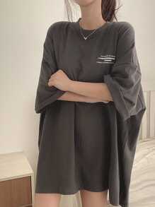 DAZY Women T-Shirts Plain Casual - Grey - View 5