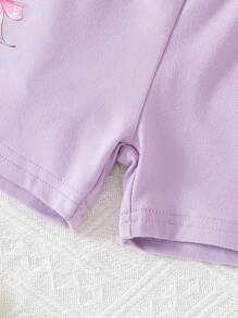 Conjunto deportivo casual de 5 piezas para niñas, pantalones de pierna ancha con cintura elástica de seda de leche, adecuado para actividades al aire libre, primavera/verano