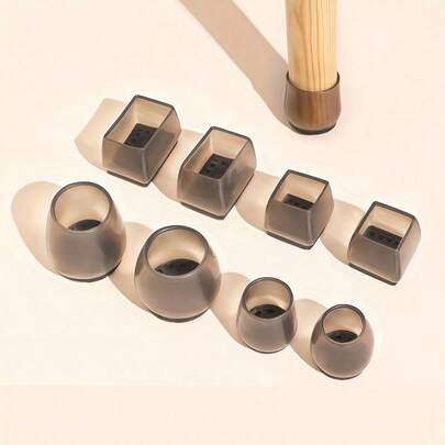 4 件装椅子腿地板保护垫，加厚硅胶家具腿套，防滑桌脚套，适用于硬木地板硅胶套，保护木质瓷砖地板毡垫家具腿套防滑降低噪音