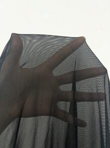 Zolique 女士纯色镂空低胸性感吊带背心紧身衣 - 黑色 - 查看 7