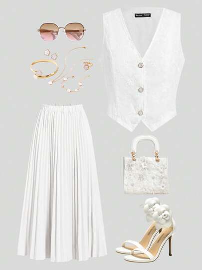 Ellevyn Áo vest thêu trang trí cho nữ mùa xuân/hè thường ngày ngày lễ