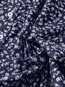 Breezaya Plus Size Vacation Leisure Front Button Floral Print Skirt For New Year Women Skirt