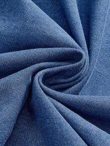 ROMWE Kawaii 复古 Y2K 破洞牛仔长裙 - 藍色 - 查看 3