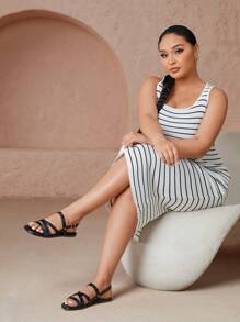 CUCCOO CURVES 女士平底宽幅凉鞋，纯黑色多带波西米亚度假海滩休闲珍珠装饰人字凉鞋