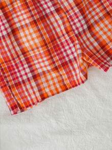 Baby Mädchen gestreifte Rüschen-Top ärmellos und Shorts Lässig Outfit, Sommer - Rot - Übersicht 5