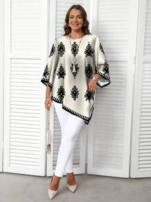 EMERY ROSE Camisa holgada de talla grande con estampado floral, para primavera y otoño