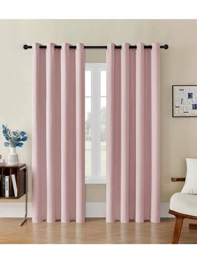 Cortinas con ojales en la parte superior / 1 pieza y 2 piezas disponibles / Cortinas de color rosa claro talla grande vendidas / Cortinas para dormitorio de niñas / Cortinas para sala de estar / Cortinas térmicas para puerta de patio / Cortinas cortas / Cortinas navideñas / Cortinas opacas simples en múltiples tamaños / Cortina pura, decoración de otoño, decoración de otoño, decoración de habitación