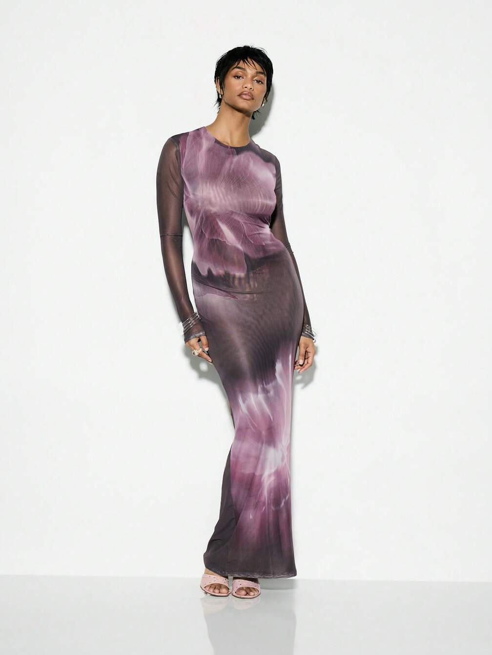 long sleeve formal fitted evening dress product info and reviews KIZN Mesh Gown Bodycon Floor Length Party Special Occasion Wedding Guest Maxi Dress｜MISSGUIDED S Mens Retro Vertical avant garde prom dress Primavera couture See long sleeve long Hickory Log Dresser:Dresser ONLY