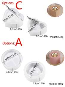 1set Incense Burner Concrete Silicone Mold Square Round Hexagon Heart Furnace Diffuser Storage Mould DIY Resin Craft Molds Home Decor - White - View 3