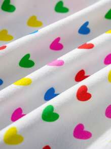 CoComelon X SHEIN Baby Girl Cute Character Colorful Heart Print Pink & White Bodysuit & Adorable Pink Bow Headband Set - White - View 6