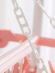 SHEIN 1pc 32 Clip Hanging Hanger, Folding Hanger, Multi-Function Drying Rack, Household Plastic Windproof Clip, Clothing Socks Multi-Clip Hanger - Pink - View 6