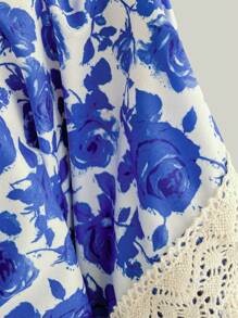 Soleia Falda larga casual con estampado floral vintage para vacaciones