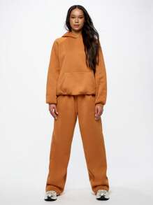 SUMWON WOMEN Sudadera con capucha esencial oversize y bolsillo canguro, ropa deportiva casual para otoño e invierno, perfecta para entrenamiento, gimnasio y tiempo libre