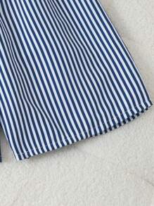 SHEIN Tween Boy Striped Swim Trunks, Ideal For Beach, Pool Parties In Summer Summer Holiday - Multicolor - View 5